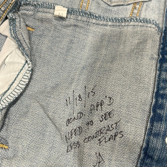Levis 2015 Distressed Jean Jacket Production Sample SZ M Blue - Picture 5 of 5
